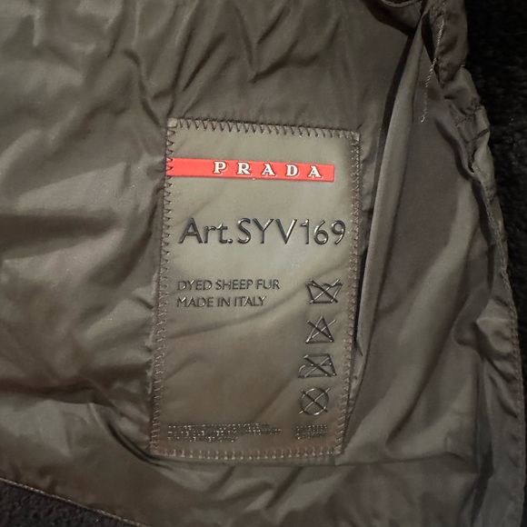 Prada Linea Rosa chocolate brown suede and shearling military style coat - Picture 3 of 4